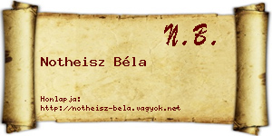 Notheisz Béla névjegykártya