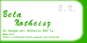 bela notheisz business card